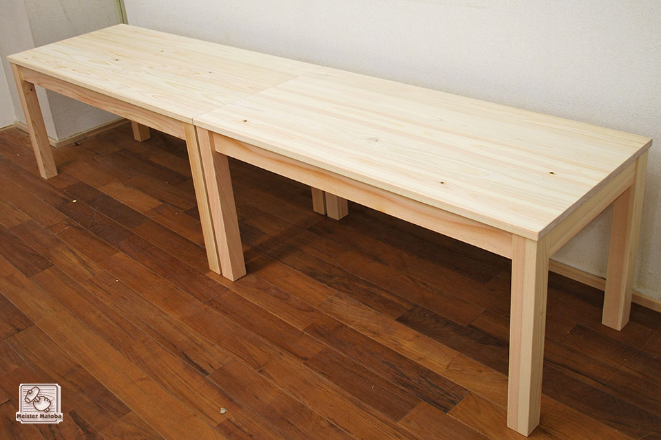 【新品】木製縁台　150㎝　木製ベンチ　ベンチ椅子　桧 床机 付属品完備